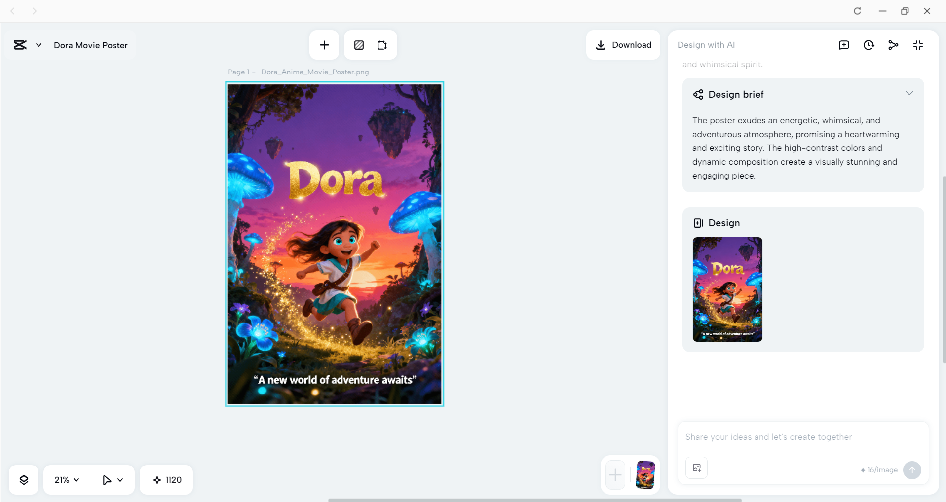 Interface of the CapCut desktop video editor - an easy way to design a movie poster