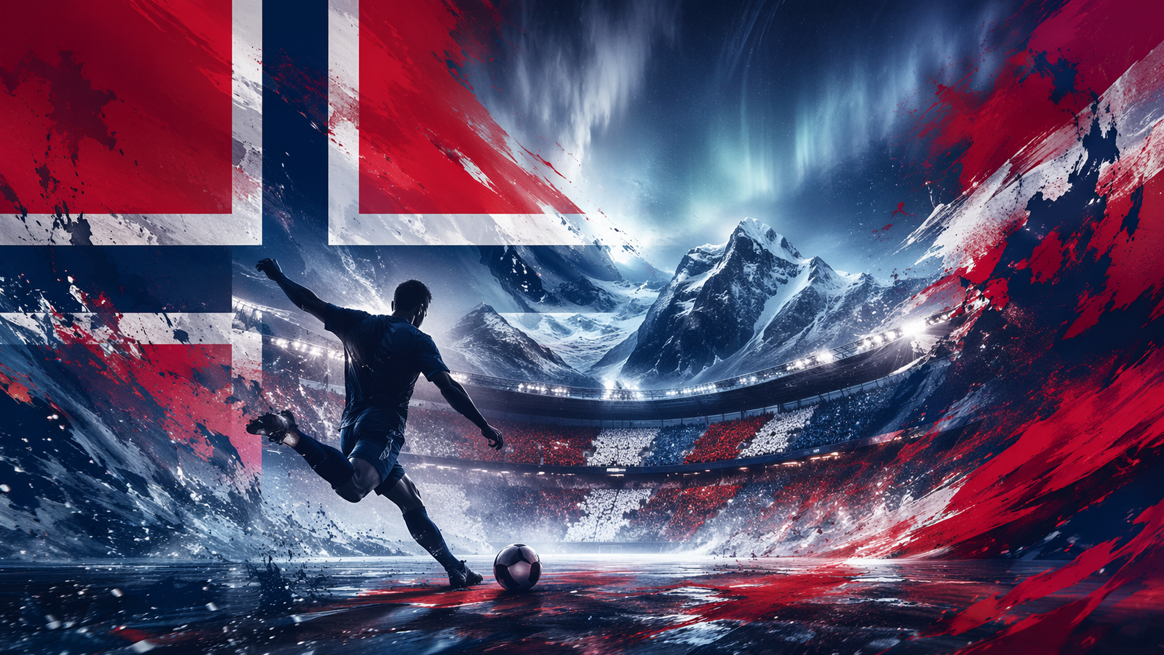 Dreamina Viertelfinale Weltmeisterschaft 2026 ai Poster prompt Beispiel 2: Norwegen gegen England Poster