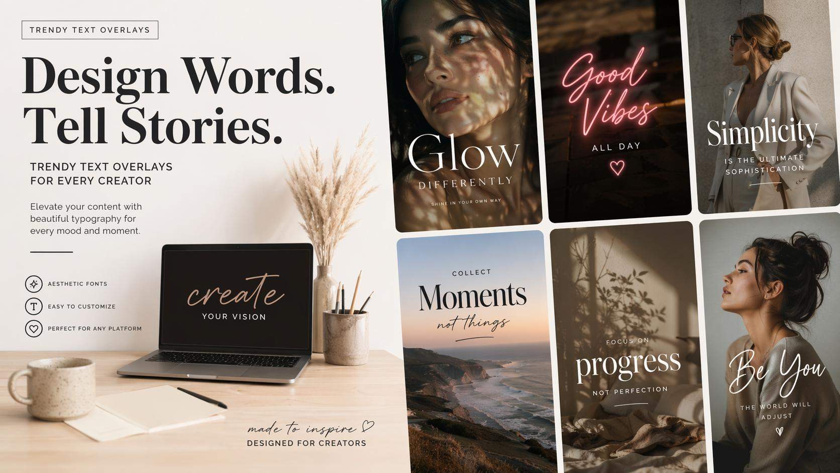 16: 9 Instagram-Trending-Schriftstil-Beispiele, die mit KI erstellt wurden
