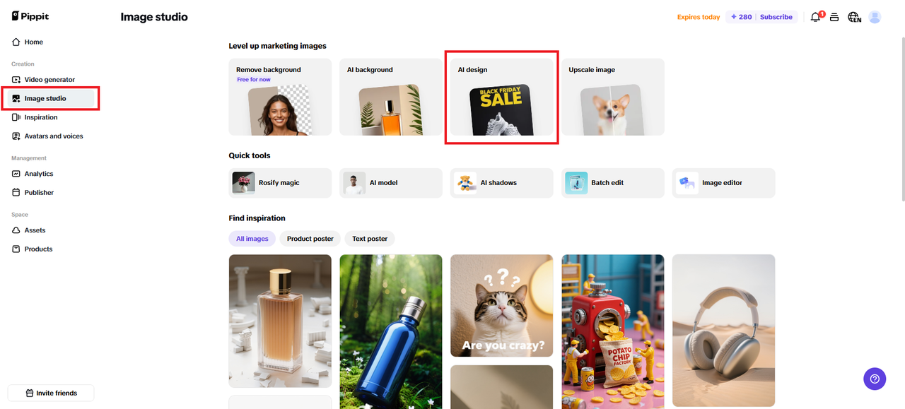 Select the AI design option