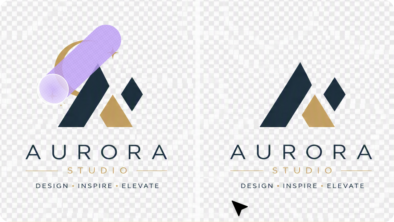 Customize logo elements without affecting transparency