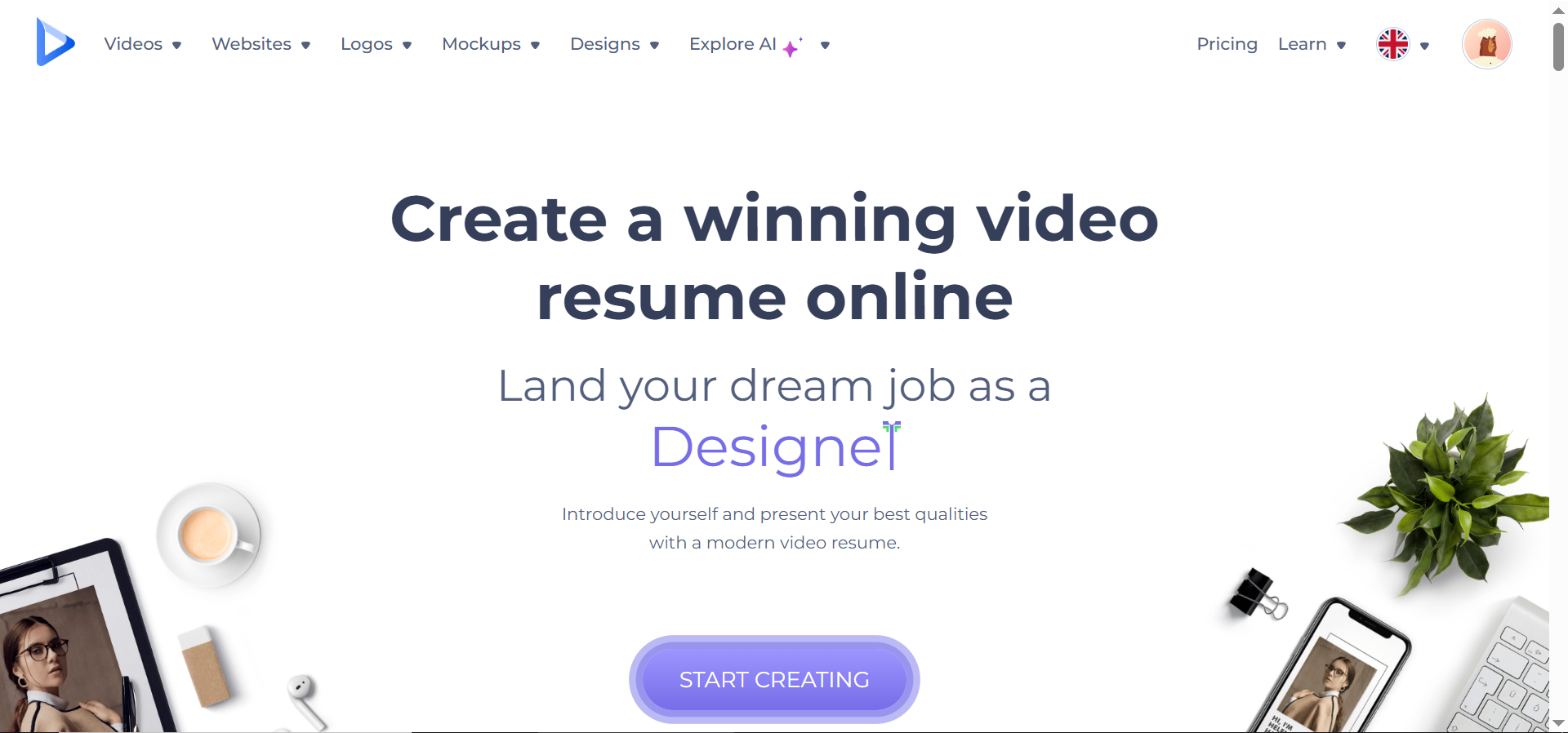 Renderforest homepage