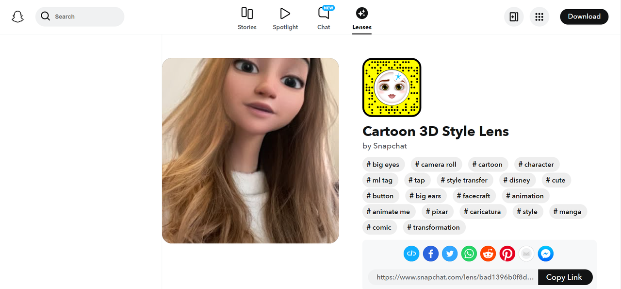 Забавный фильтр в стиле Cartoon 3D - привлекательный AR-фильтр в Snapchat