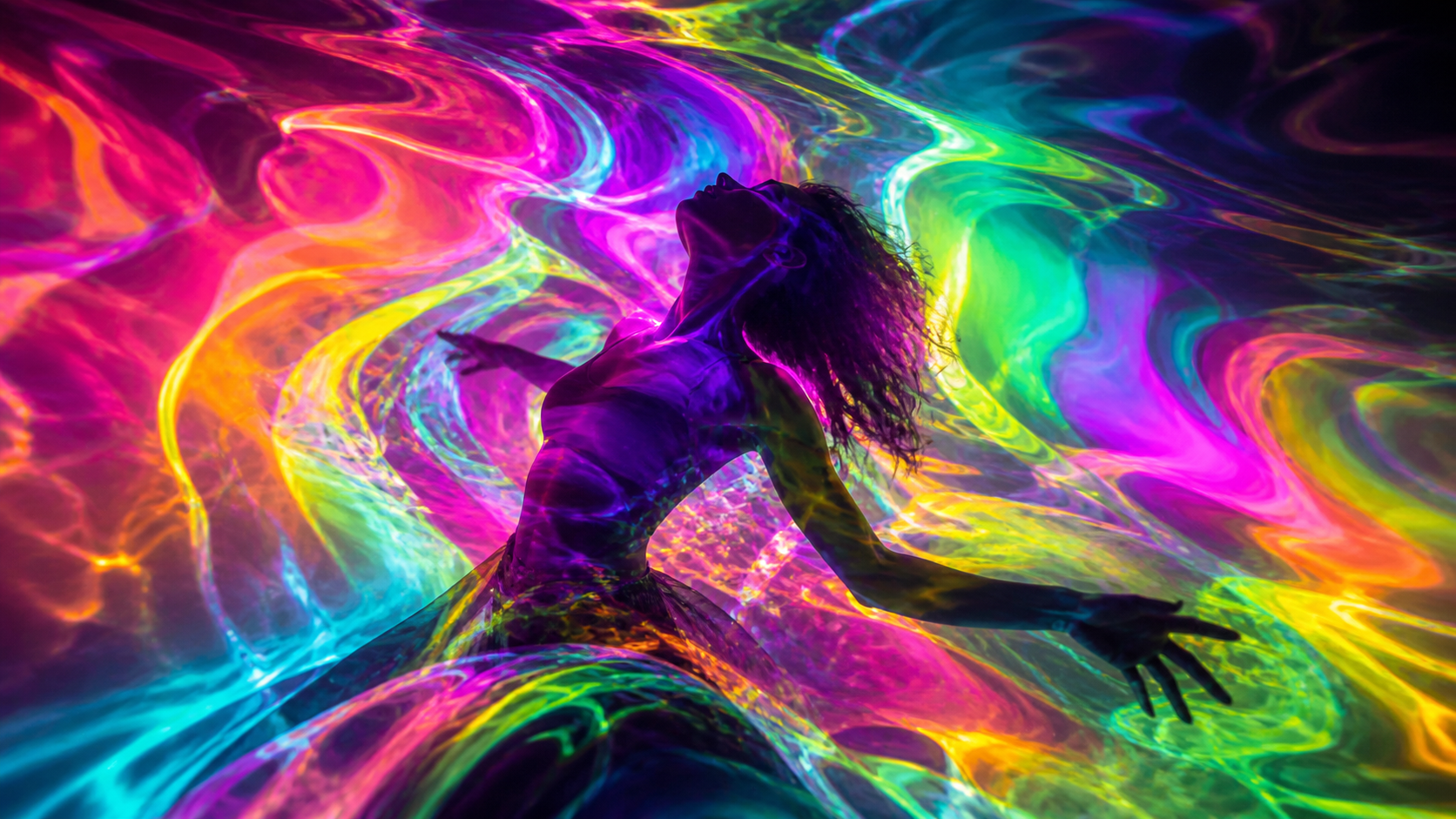 LSD Hallucinogenic Gelombang Warna asal 16: 9 kesan visual 1