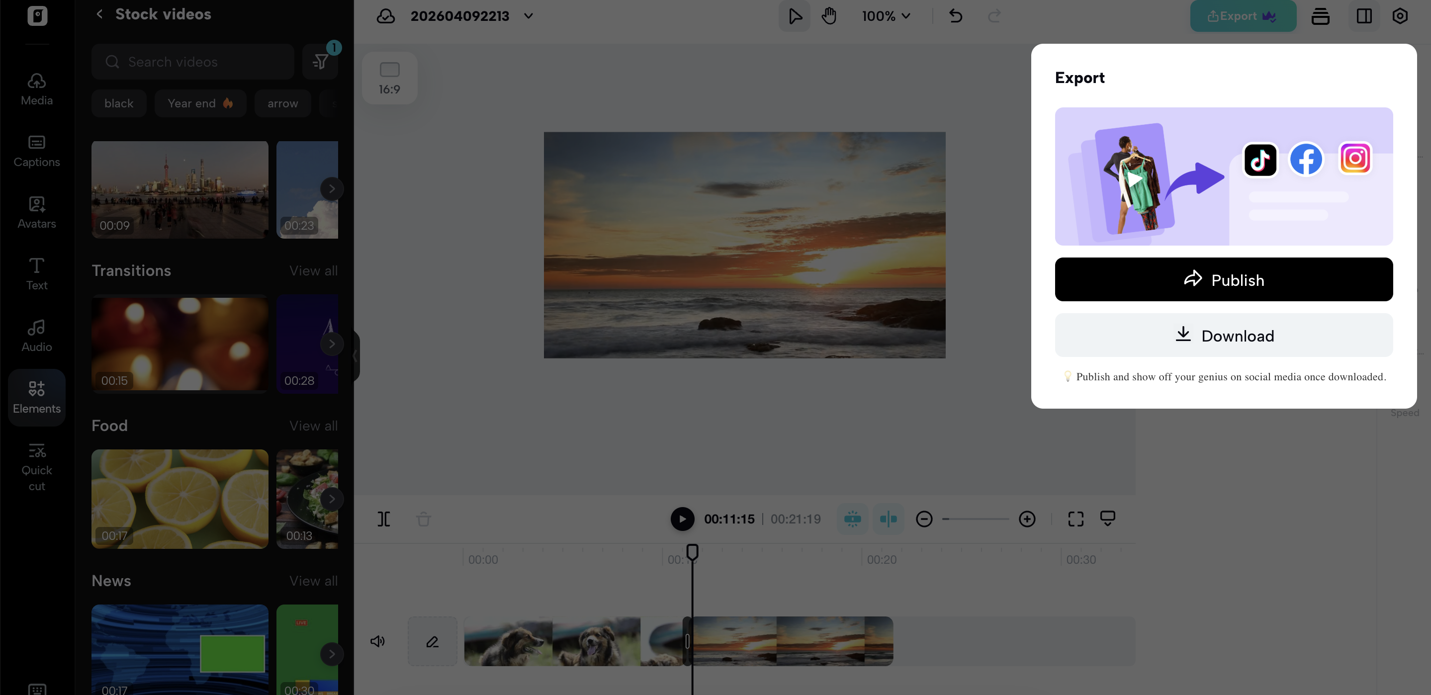 Export your video