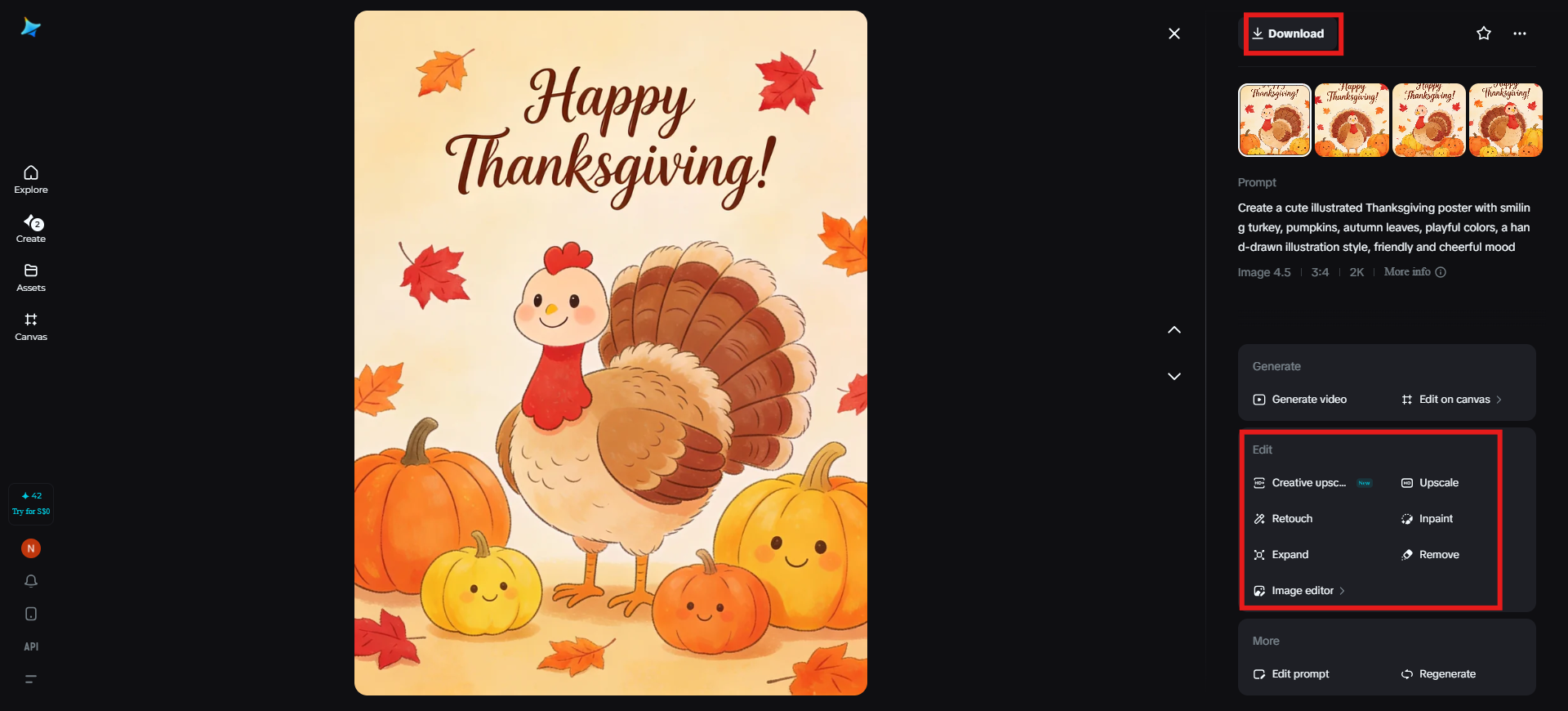 Refine and download the Thanksgiving poster