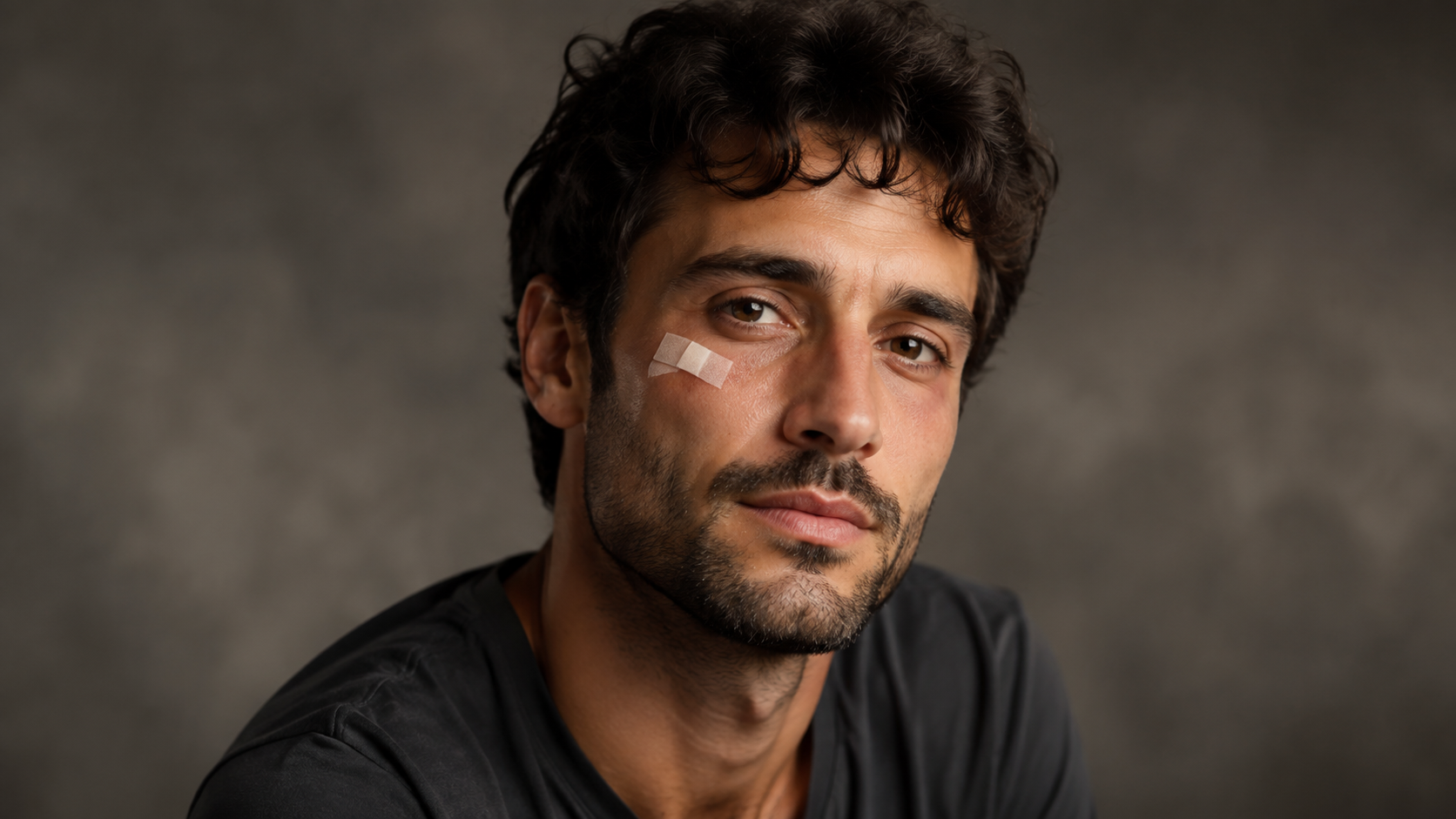 Cheek Bandage Studio Portrait for face bandage ai photo editing prompt 2026