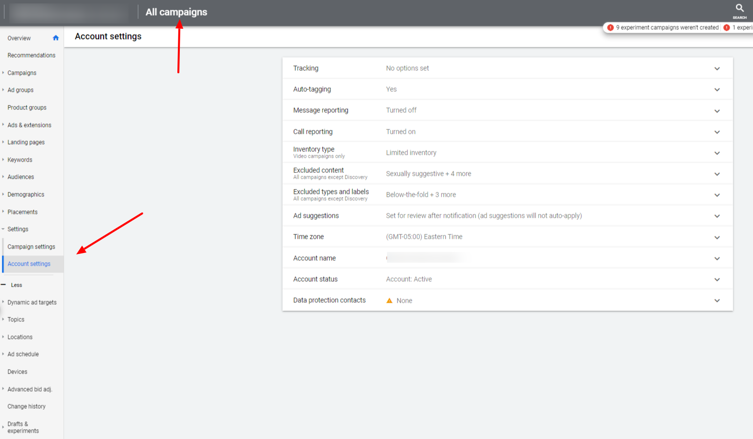 Setting up a Google ad account to promote YouTube channel
