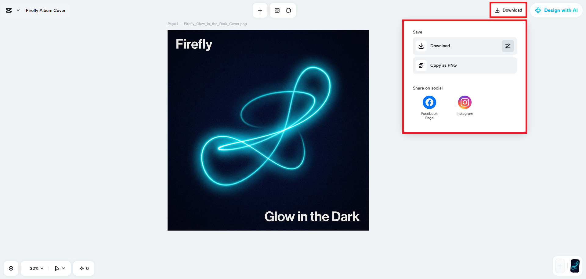 Export the album cover image
