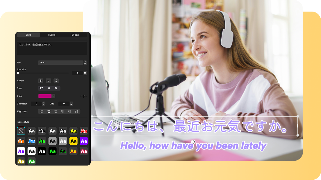 Adjust Japanese to English text style and positioning