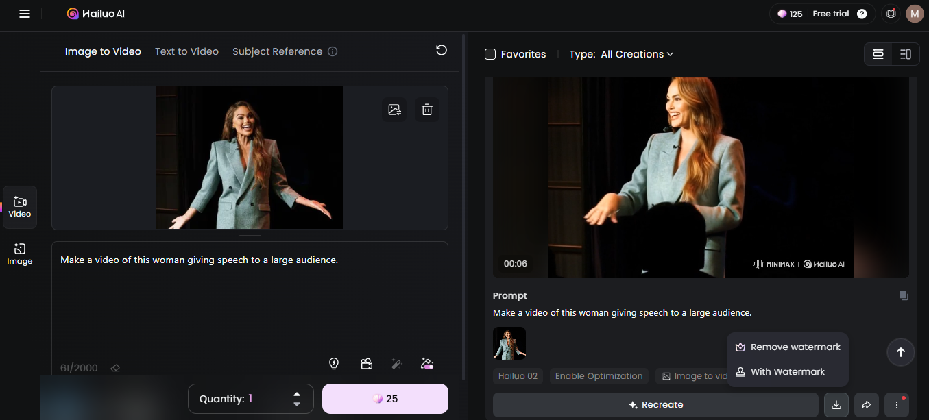 Download the final video from Hailuo AI