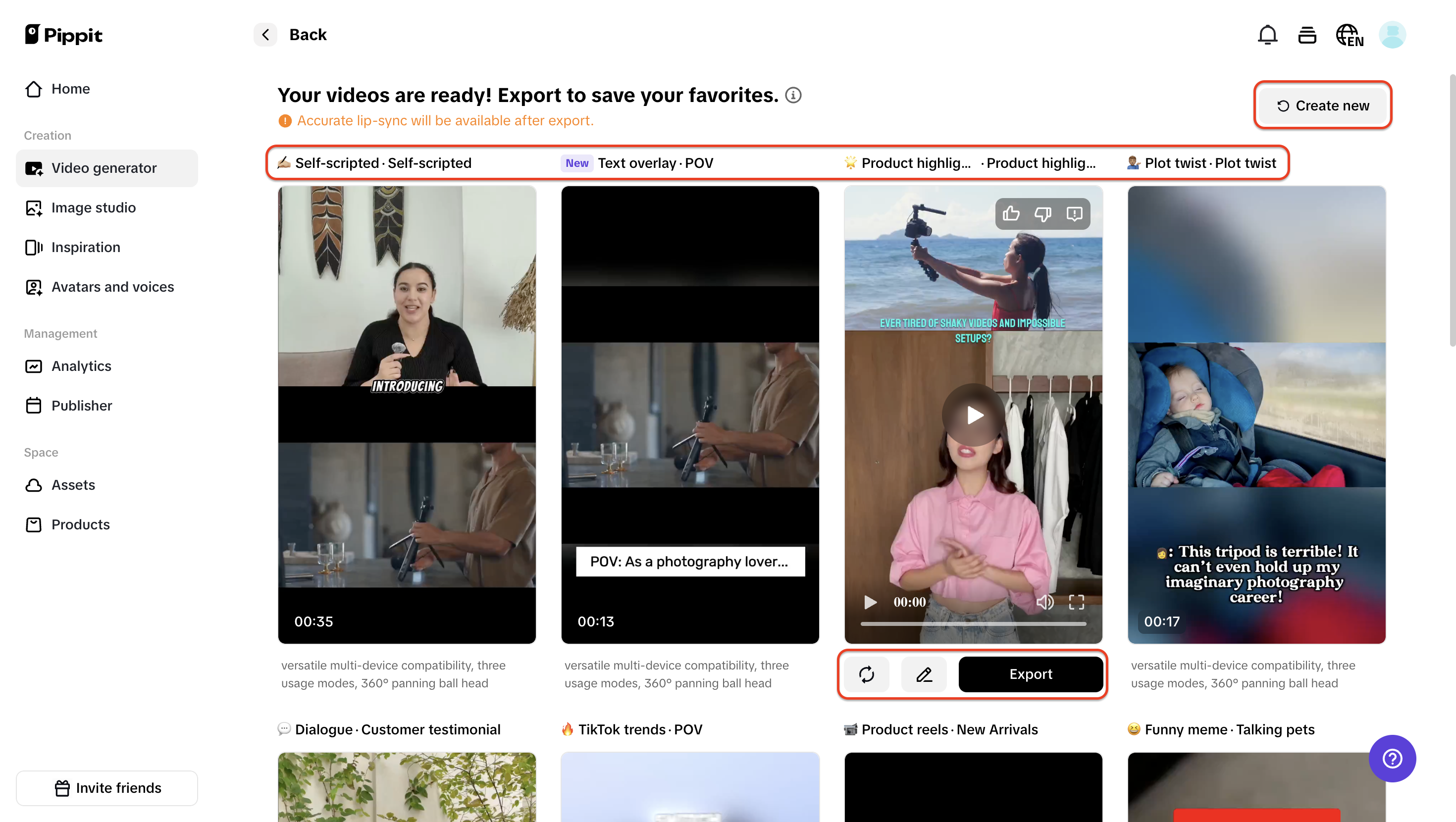 Select your product demo video