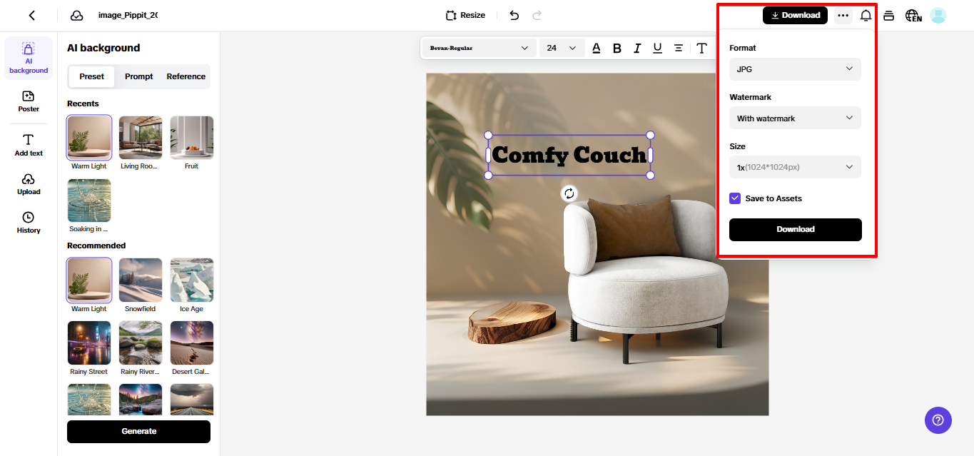 Exportando imagem para o dispositivo