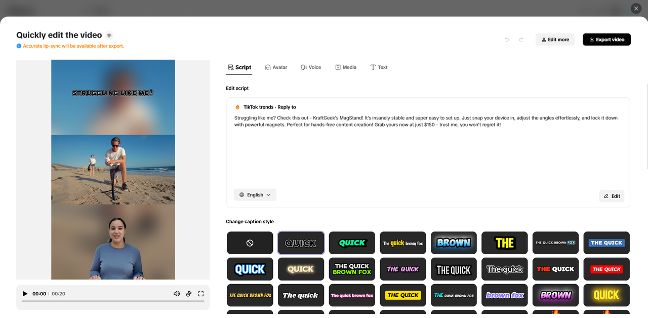 Edit and refine your Instagram video