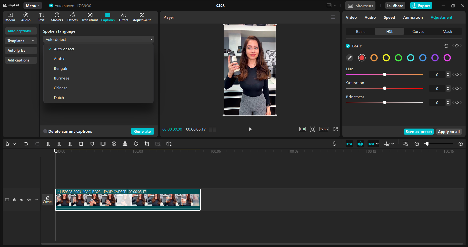 Interface of the CapCut desktop video editor - an easy way to make cool Instagram reels