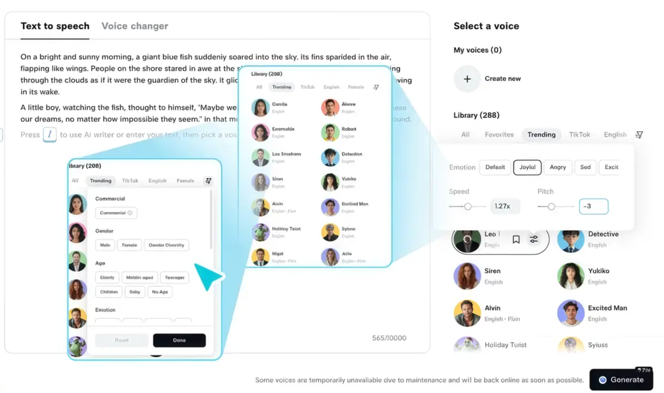 Choose Voice Settings
