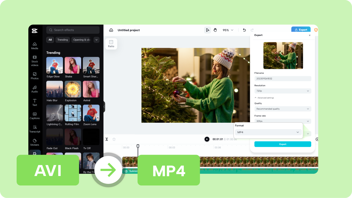 Jak przekonwertować AVI na MP4 Free za pomocą CapCut