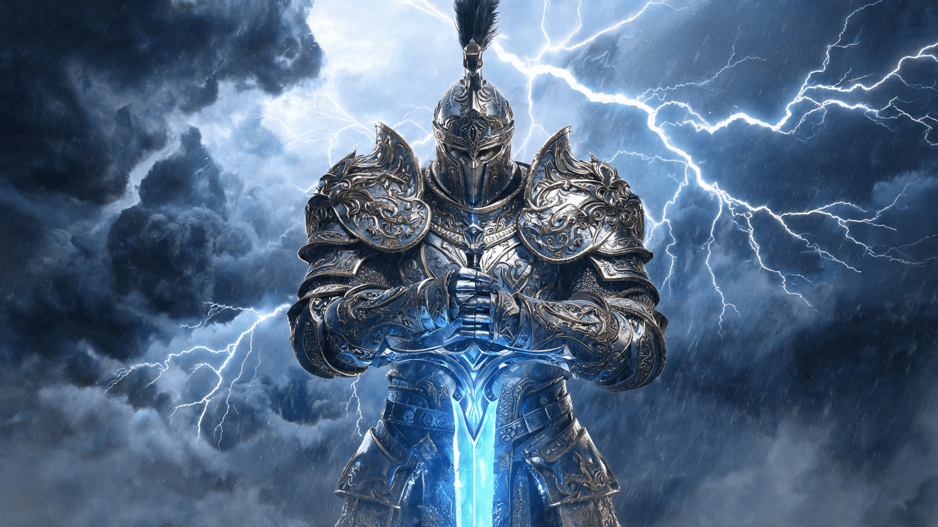Fantasy warrior in ornate armor