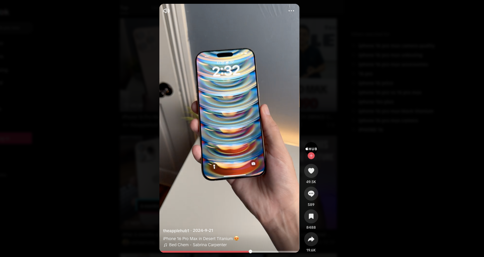Product showcases TikTok video