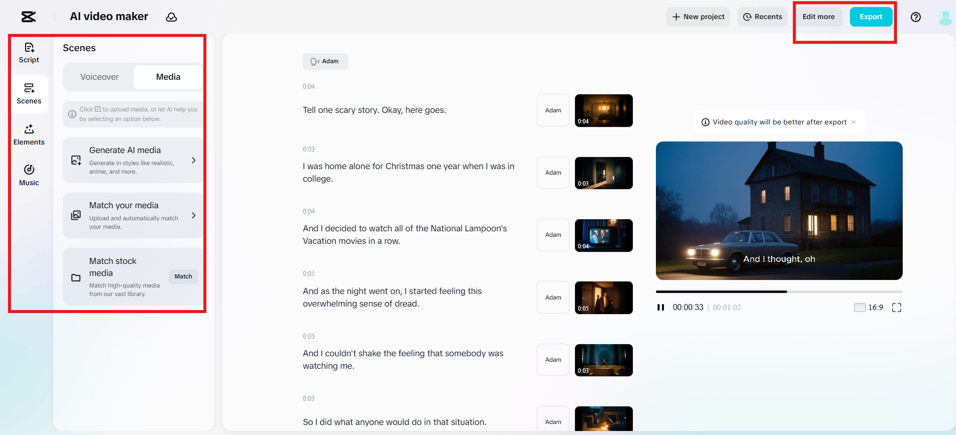 Generate relevant AI media