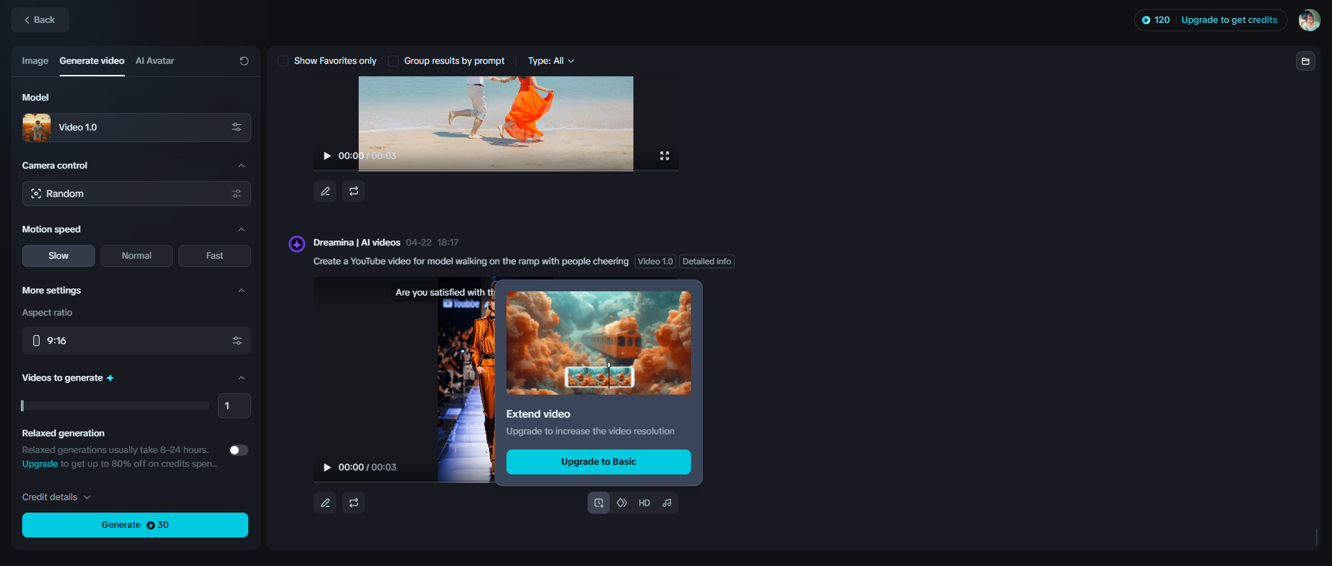 Extend video