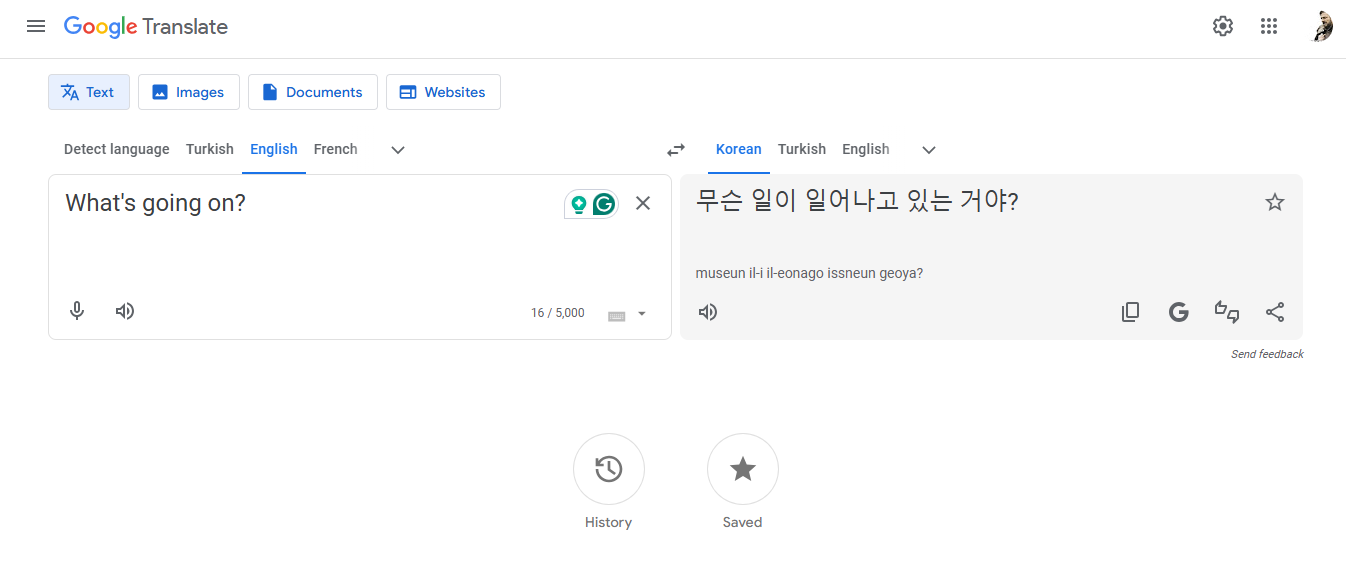 Translate text instantly using Google Translate