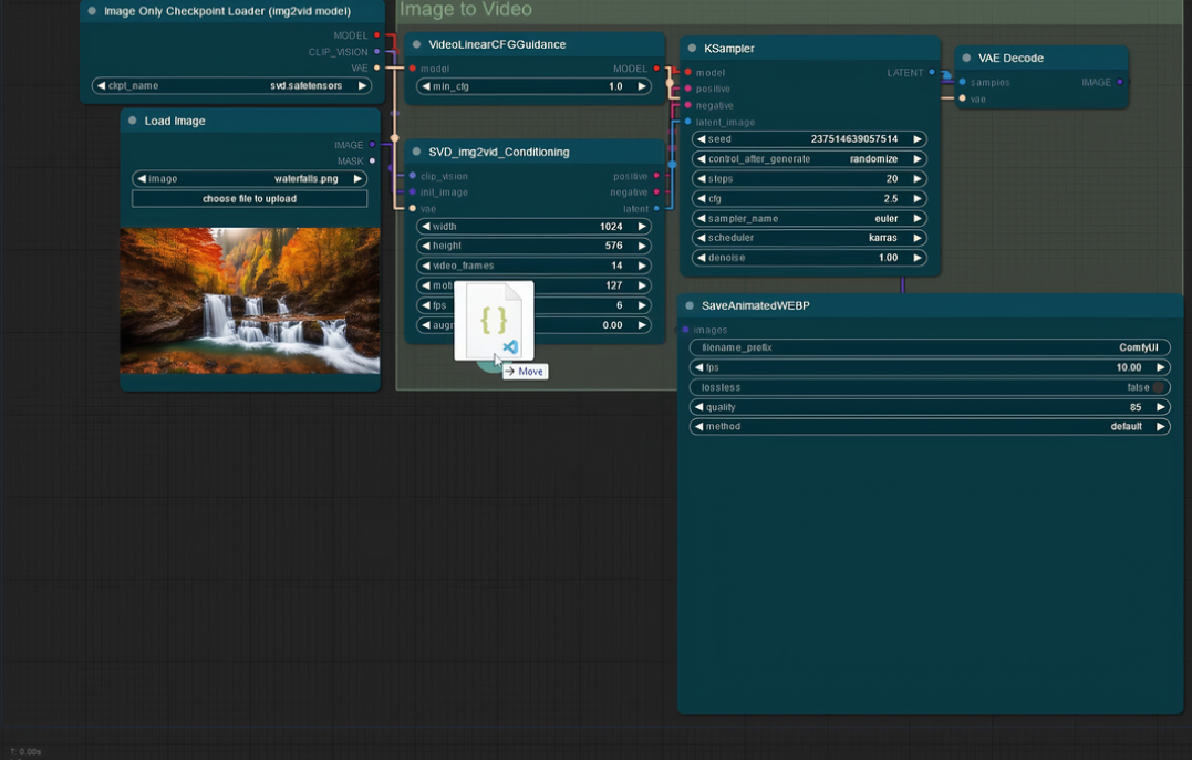 Drag and drop the JSON file