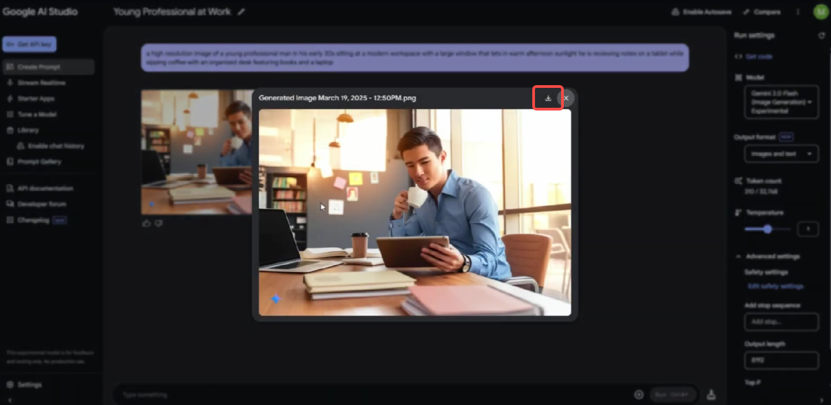 Δημιουργία και λήψη της εικόνας