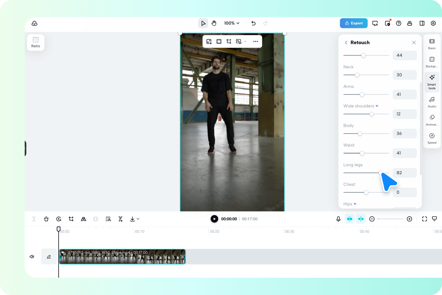 adjust body and posture in video