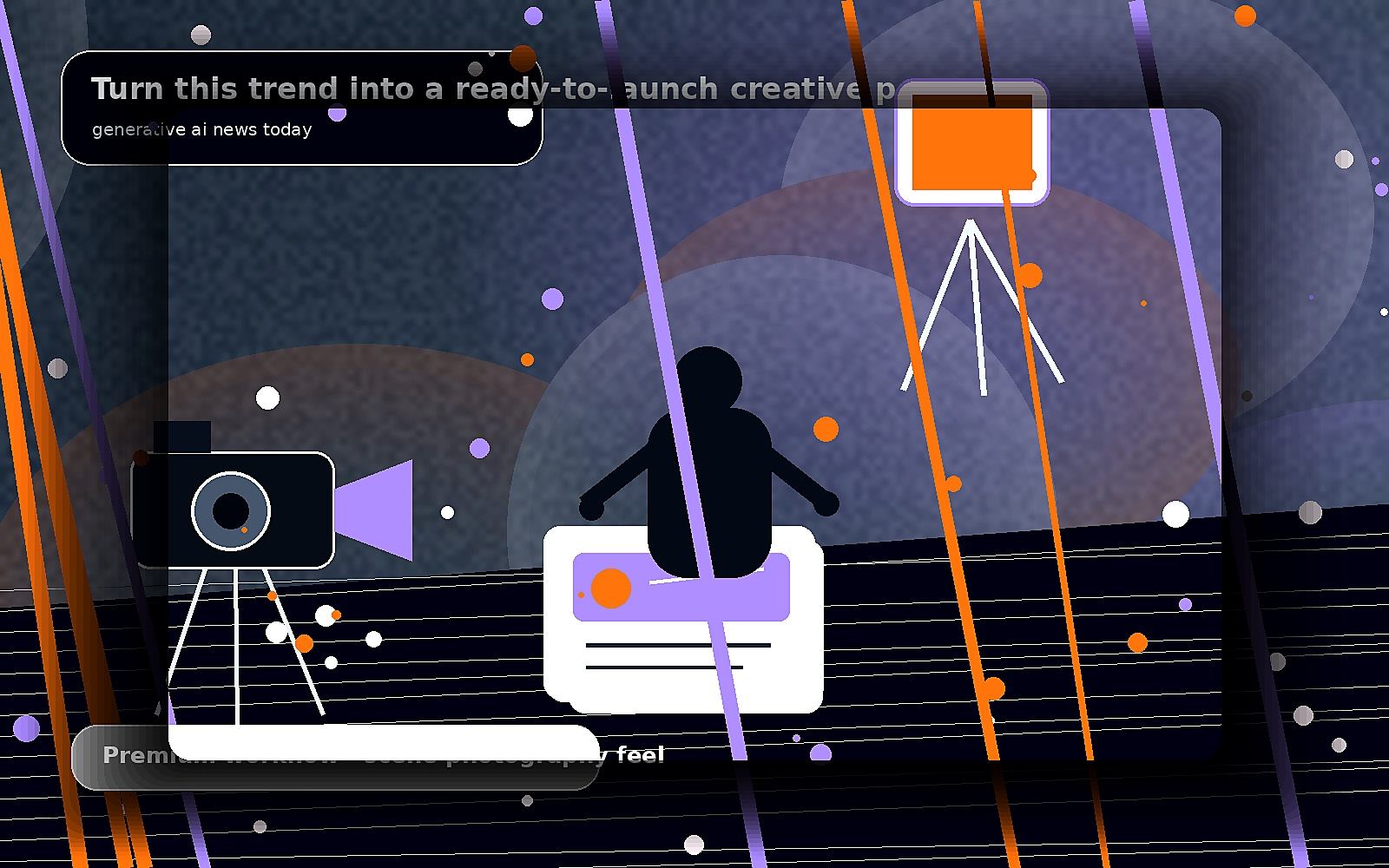 Turn this trend into a ready-to-launch creative plan — premium scene image for generative ai news today