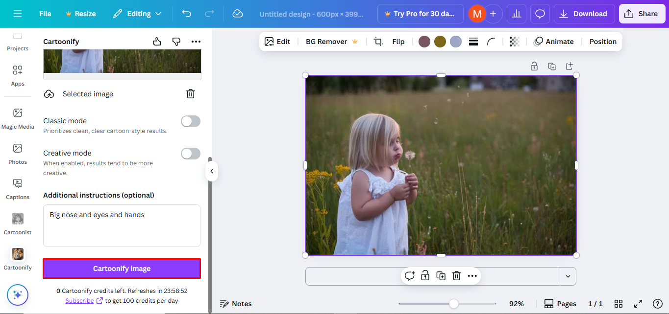 Canva - وسيلة سهلة لاستخدام محرر الصور صانع الكرتون على الانترنت
