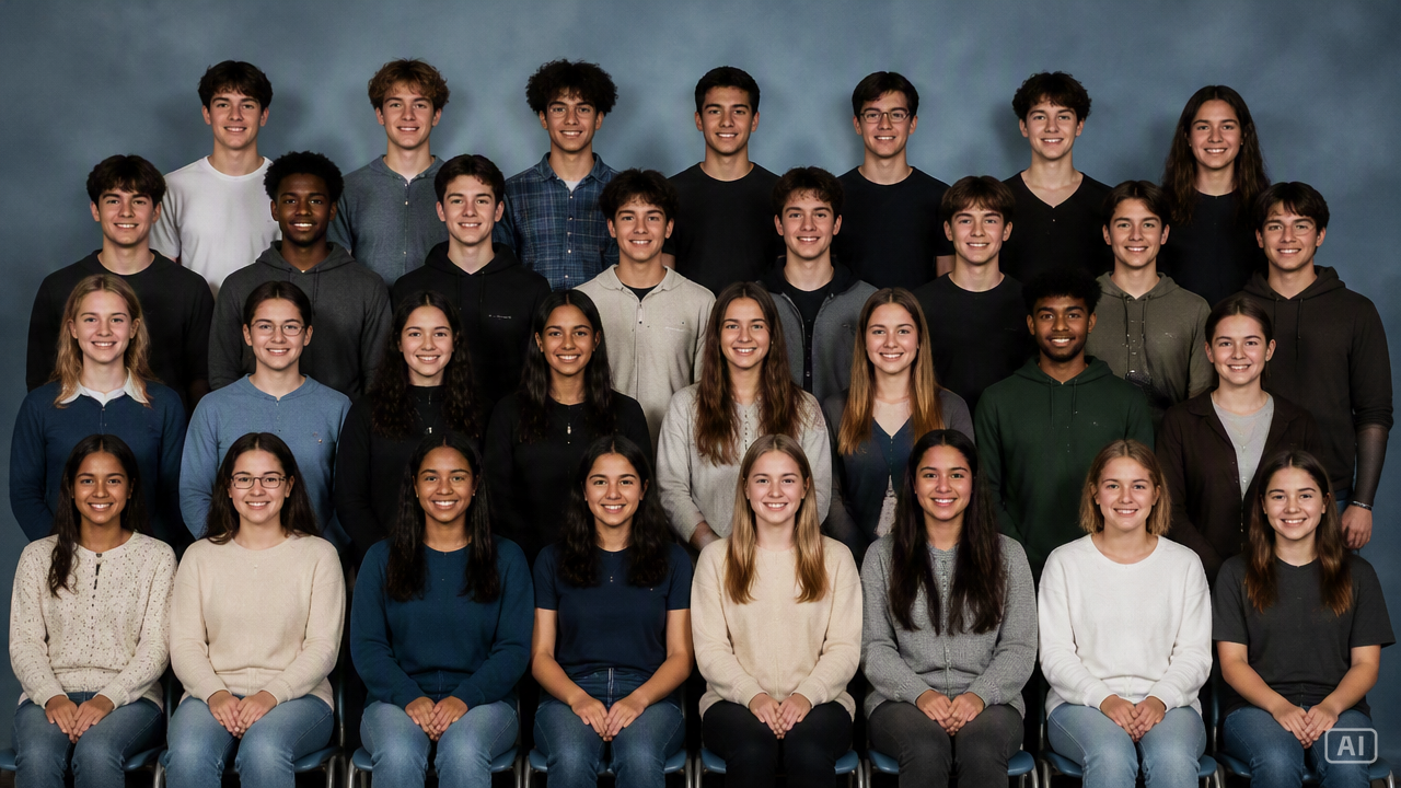 Yearbook photo group class image generated by Pippit