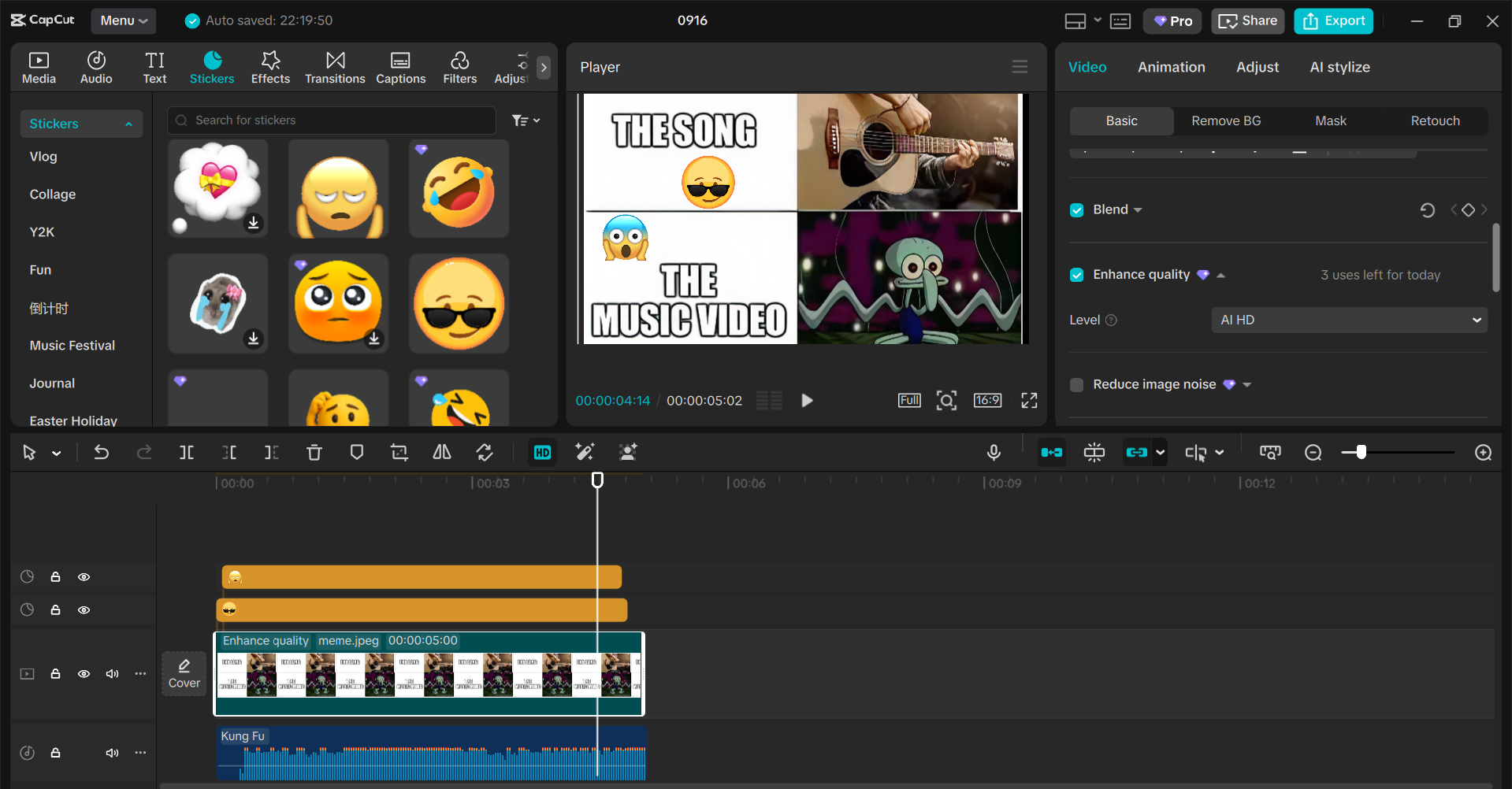 Interface of the CapCut desktop video editor - the best tool to customize video memes