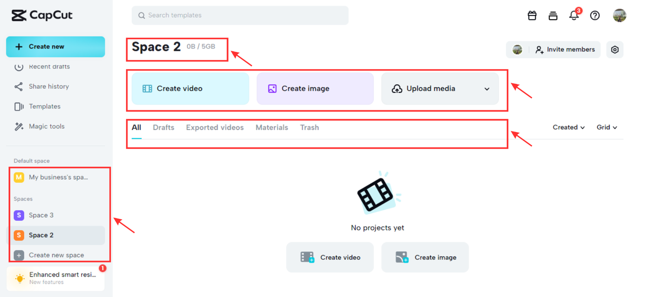 Cloud space storage 