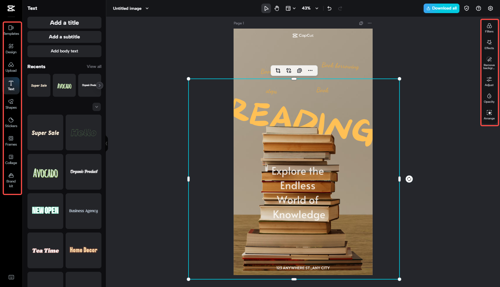 Edite la portada del libro usando elementos visuales