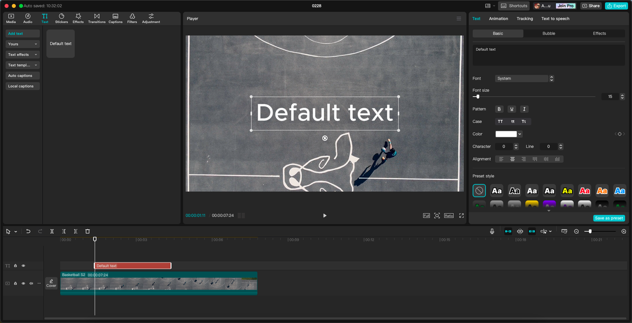 Upload video & add text