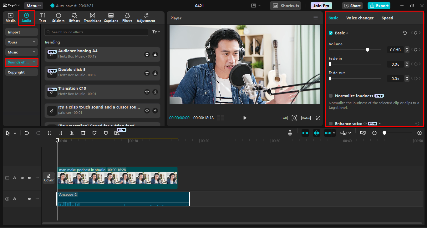 Mengedit media ke dalam editor video desktop CapCut