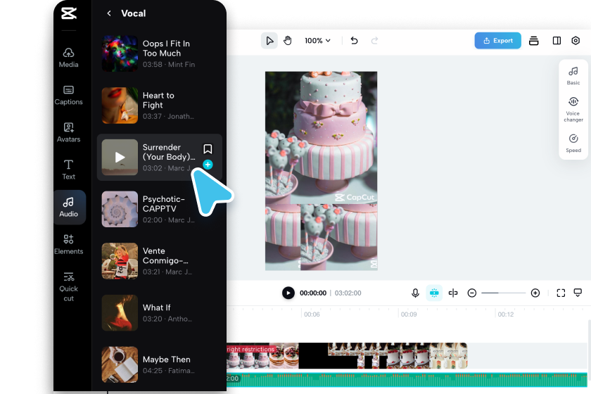 Muokkaa videoitasi ruokamallineista 