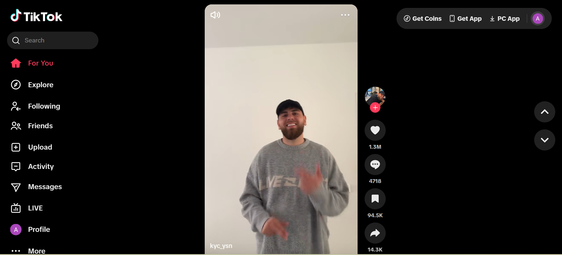 เปิด TikTok ในเบราว์เซอร์ของคุณ