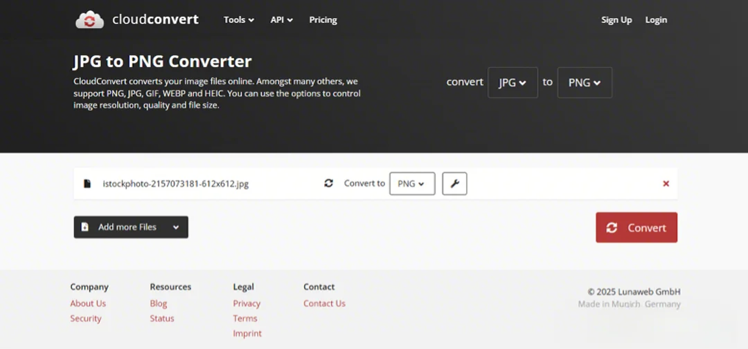 JPEG to PNG converter online