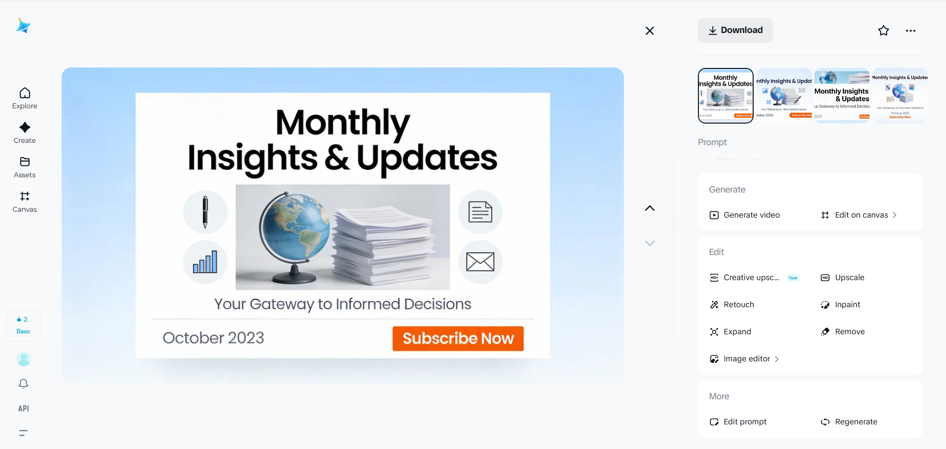 newsletter poster design showing tables and summary