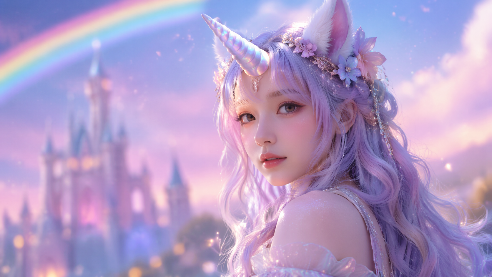 Dreamina fügt Einhornhorn zum Foto-Prompt-Beispiel 6 hinzu: Anime-Einhorn-Cosplay