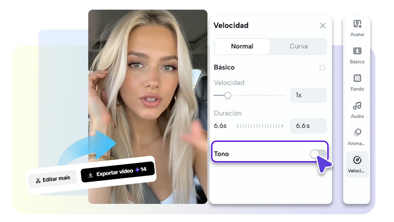 En las herramientas de editor de videos se puede ajustar la velocidad y el fondo del vídeo.