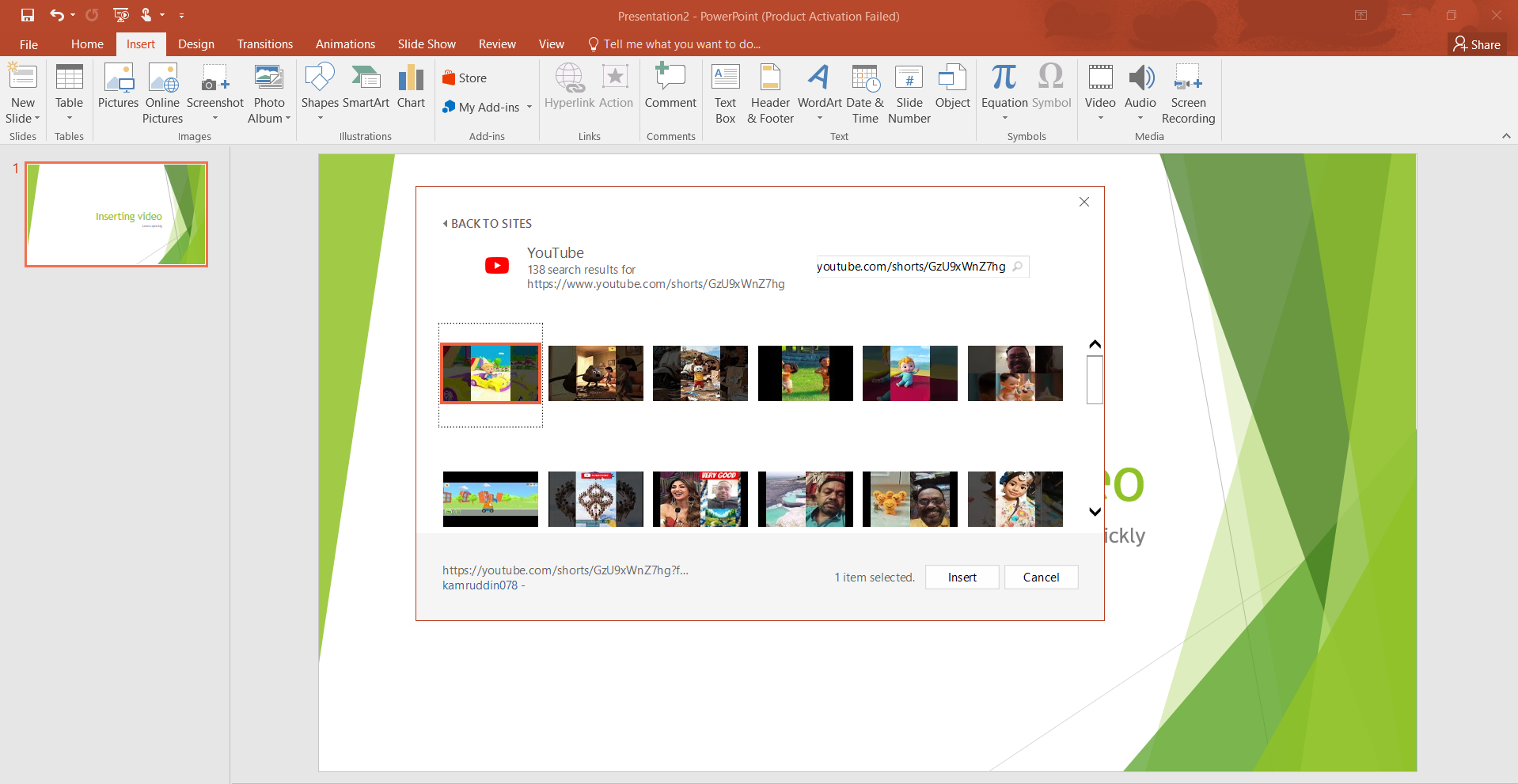 Selecciona el video en línea.
