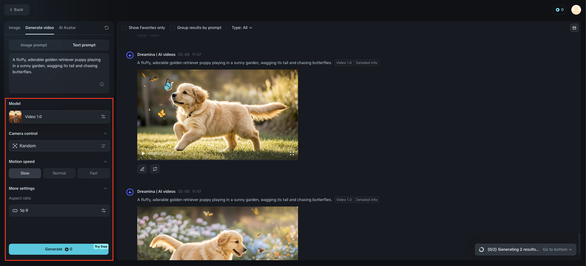 Generate your video