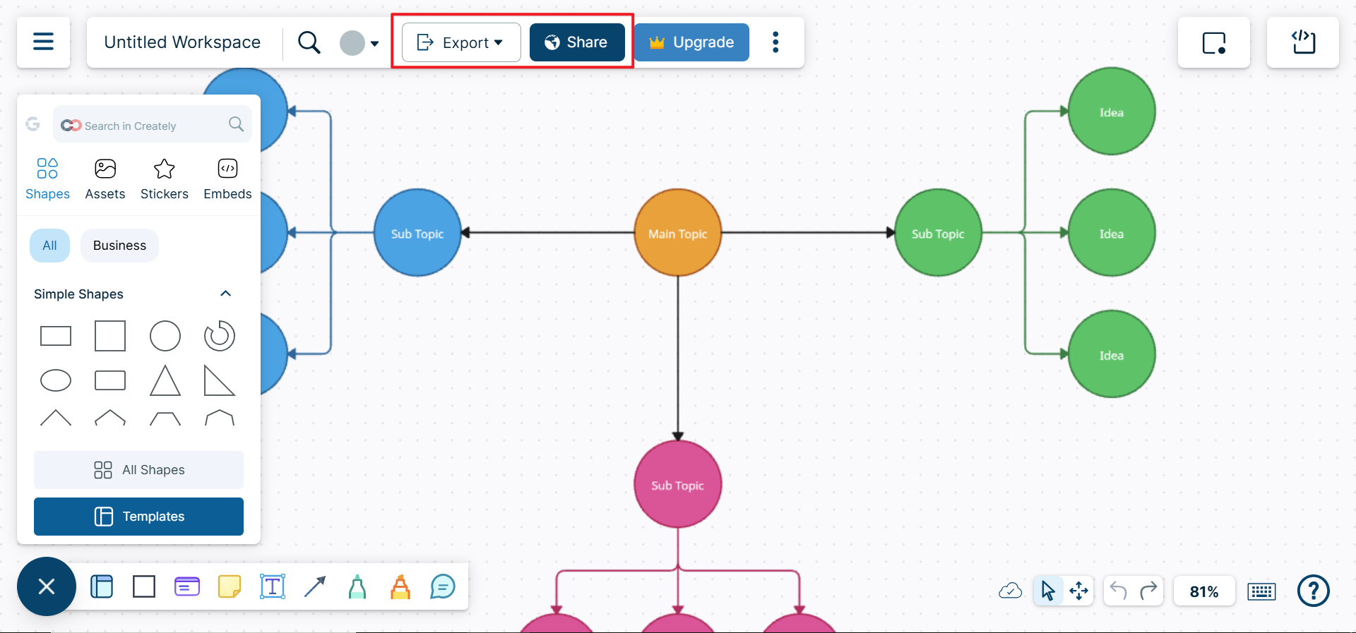 Exportar ou compartilhar seu gráfico