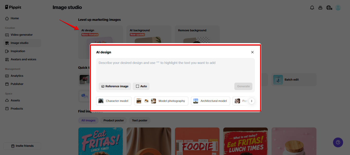 Como fazer deepfake utilizando a ferramenta de design com IA do Pippit