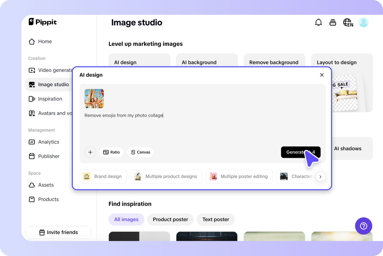 Удаление эмодзи с фотографий.