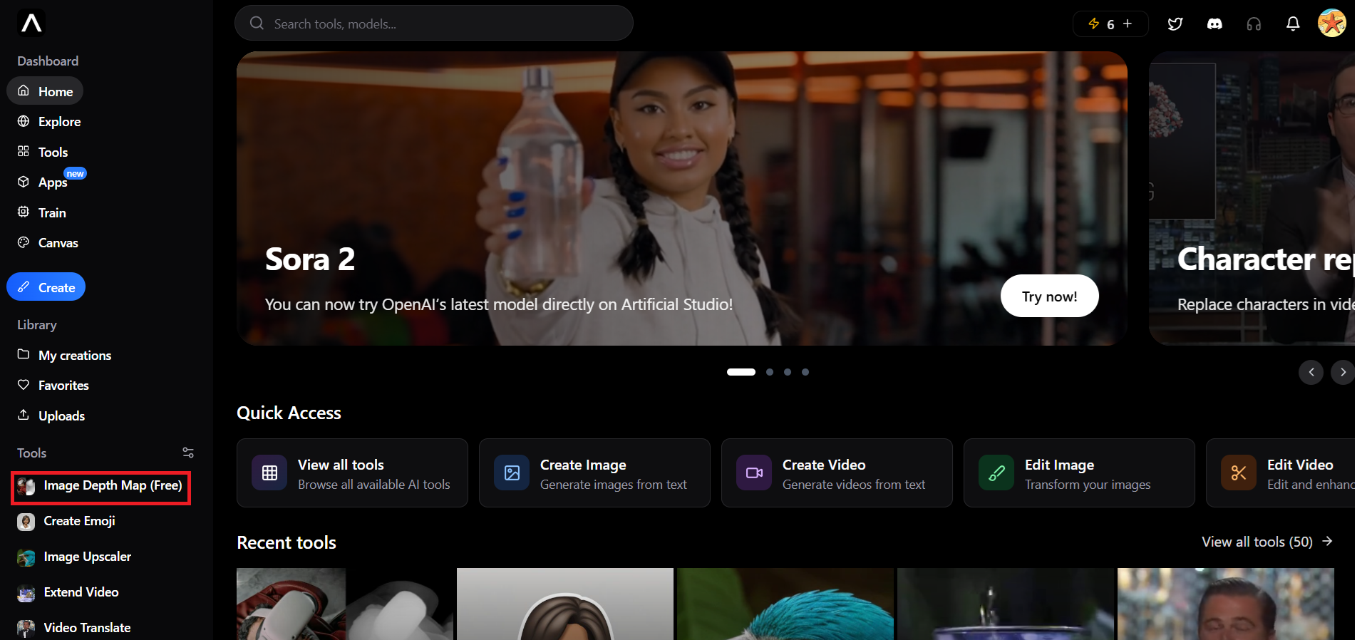Access the Image depth map generator