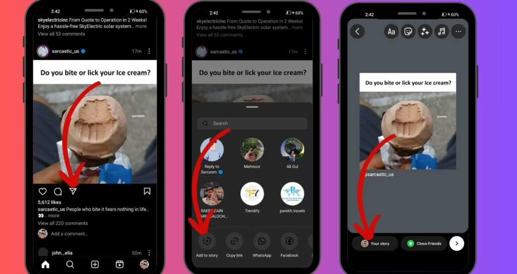 Share someone's Story on your Instagram Story